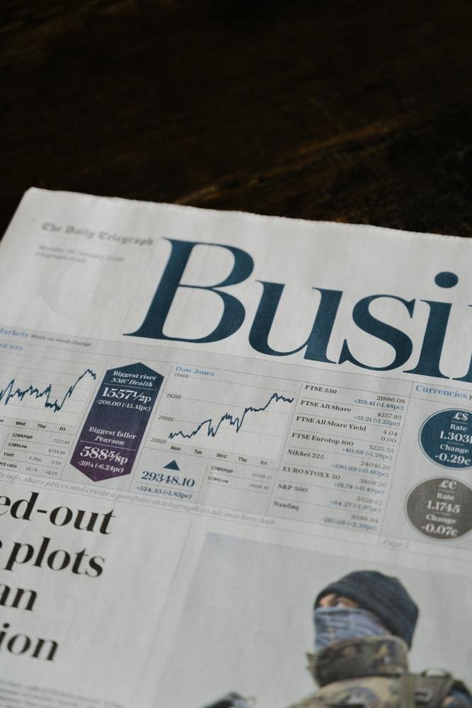 Business newspaper markets page